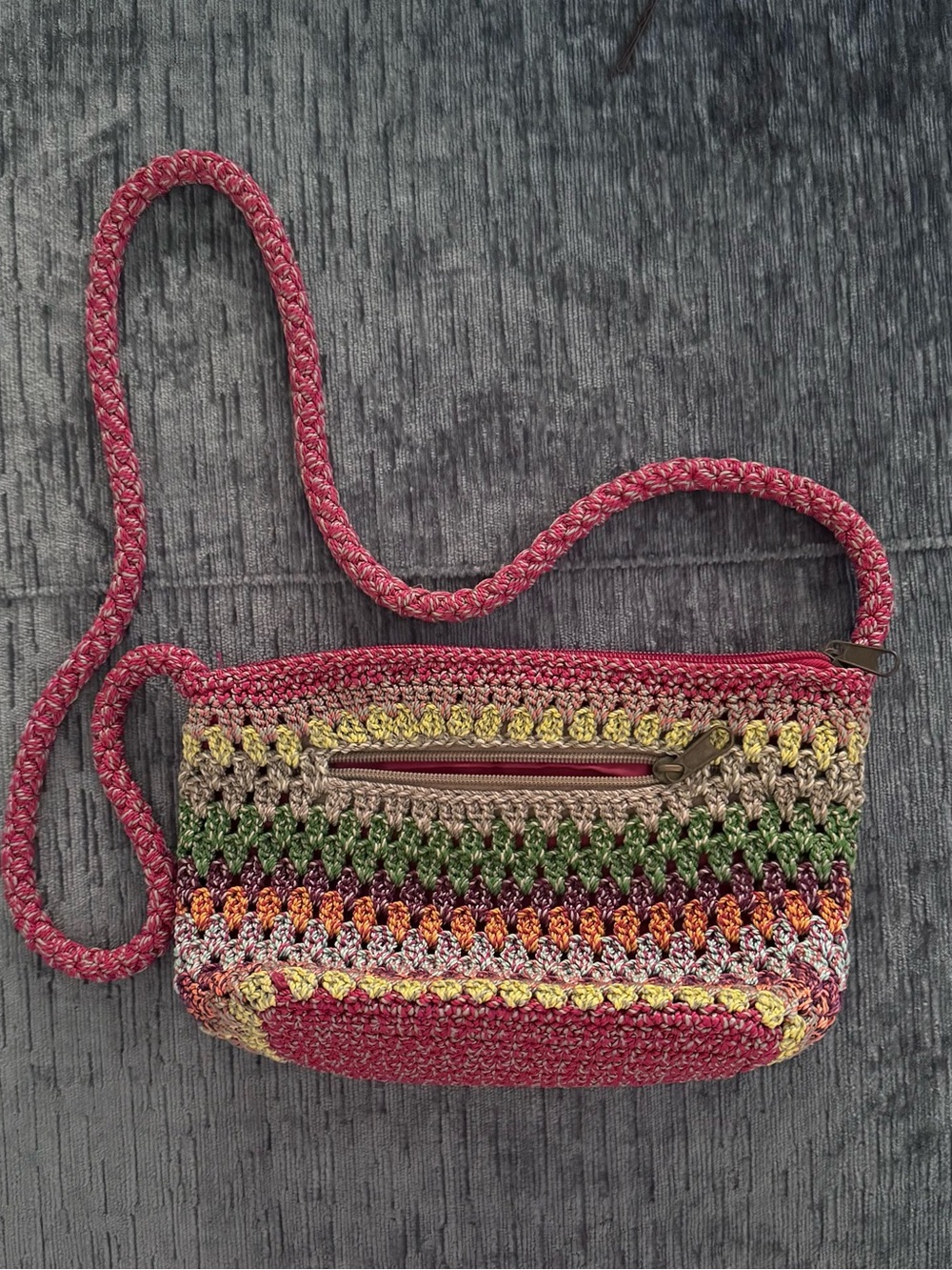 croft & barrow Berry Multi Crochet Crossbody Bag - Picture 2 of 7